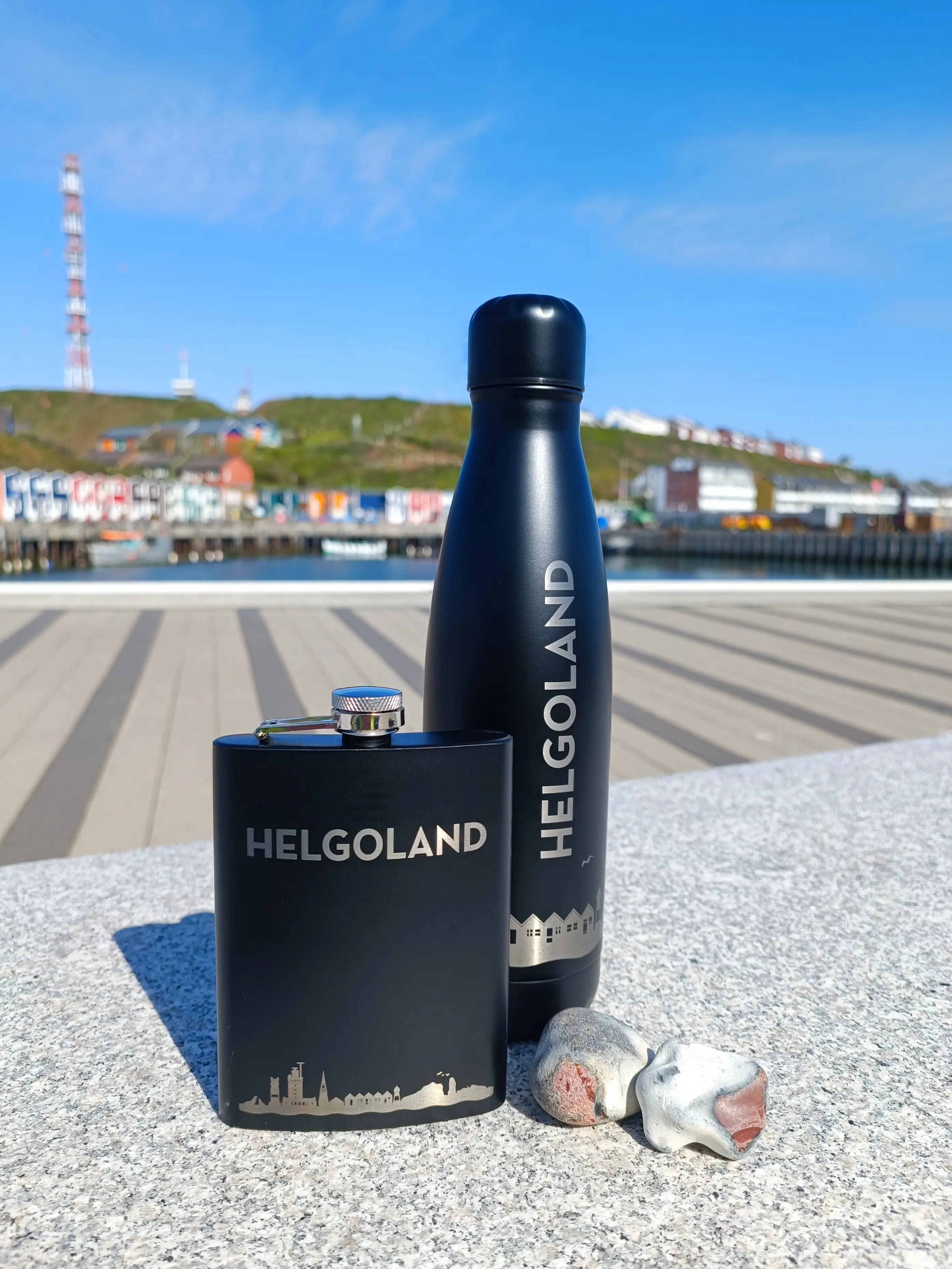 Flachmann Skyline Helgoland Schwarz 225ml