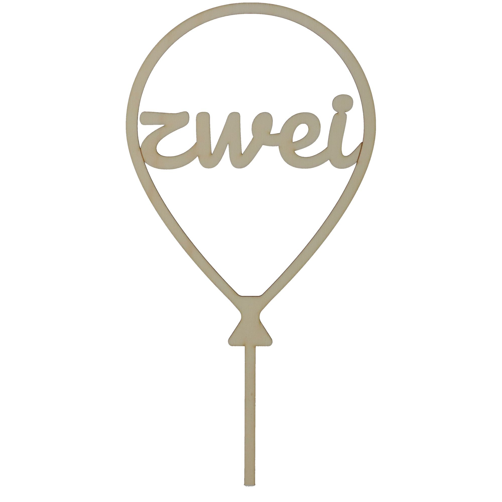 Cake Topper Ballon Stern Set Zahl 2