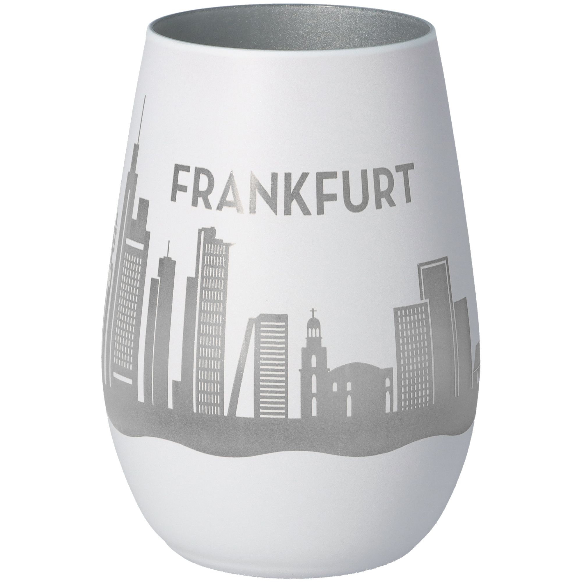 Windlicht Skyline Frankfurt Weiß/Silber Windlicht Skyline Frankfurt Weiß/Silber