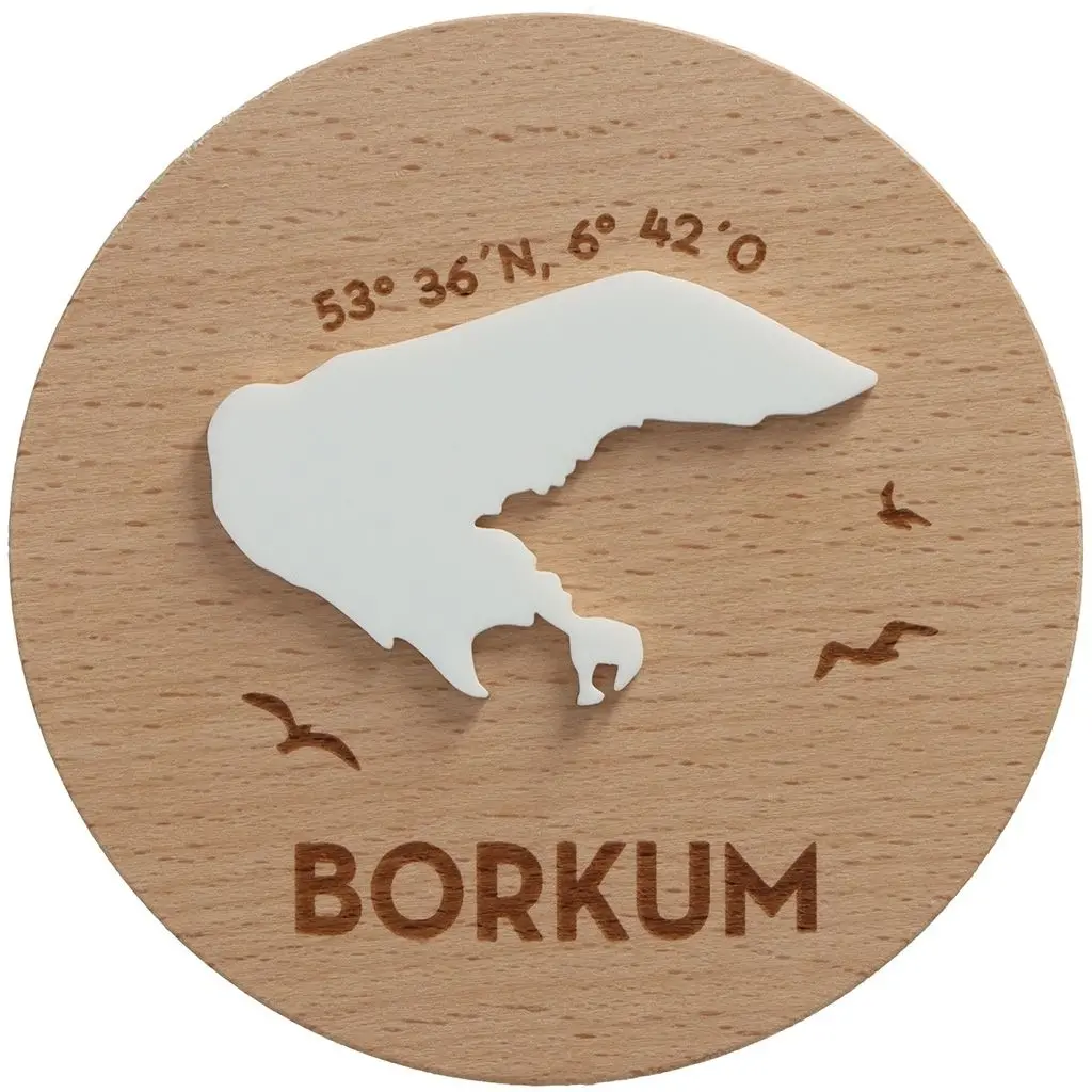Geschenkglas Skyline "Borkum Silhouette" Weiß 530 ml