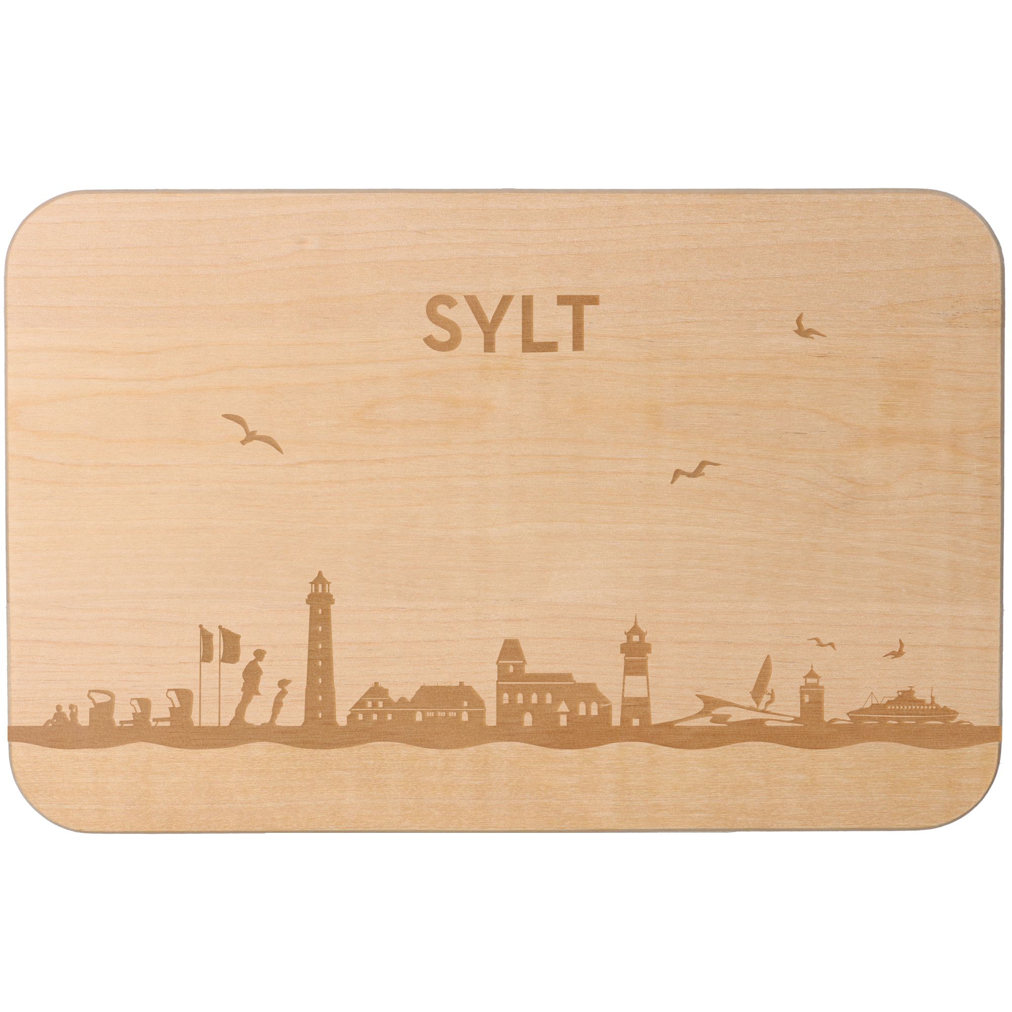 Frühstücksbrett Skyline Sylt 23cm x 15cm x 1cm Frühstücksbrett Skyline Sylt 23cm x 15cm x 1cm