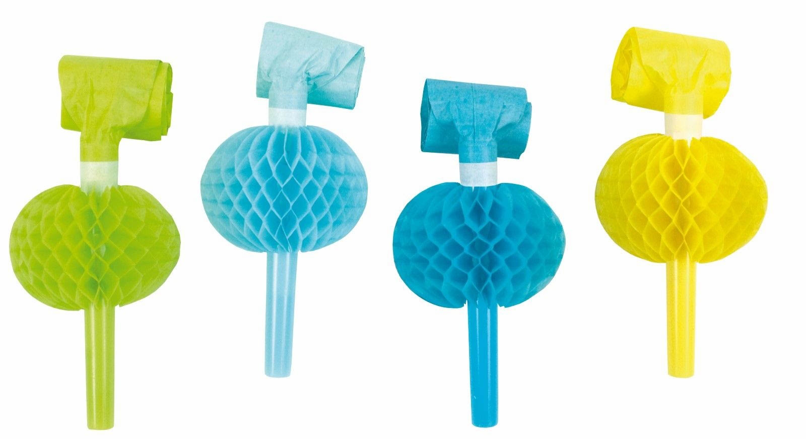 Blau - 8 Blowouts mit Wabenball Blau - 8 Blowouts mit Wabenball