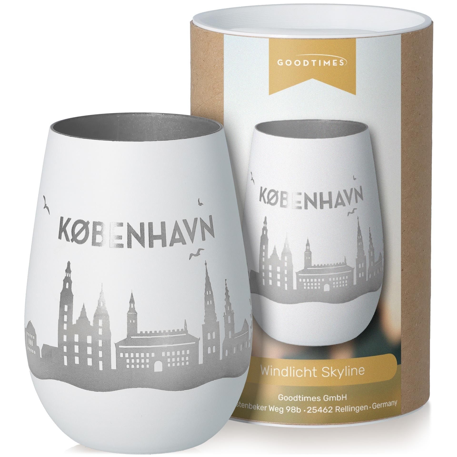 Windlicht Skyline Kopenhagen Weiß/Silber Töpferei, Tasse