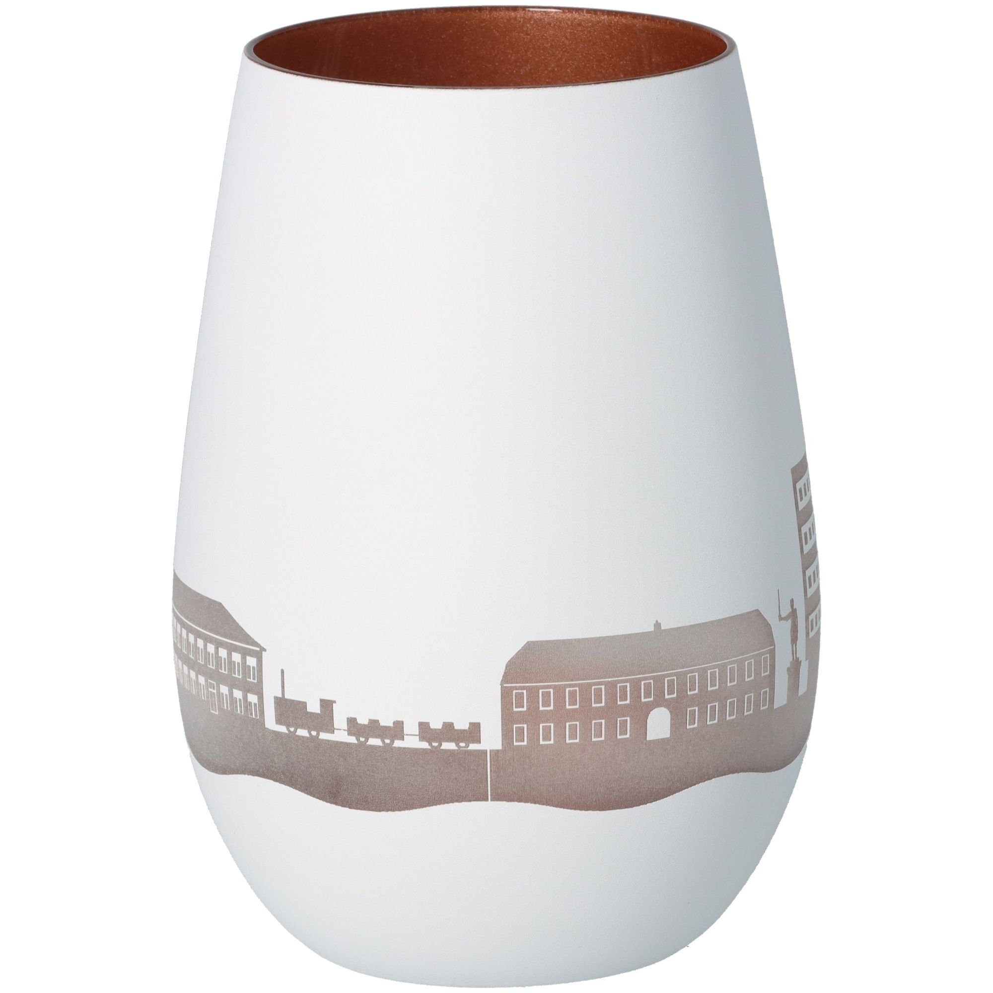 Windlicht Skyline Bad Bramstedt Weiß/Bronze Töpferei, Krug, Vase, Porzellan, Tasse