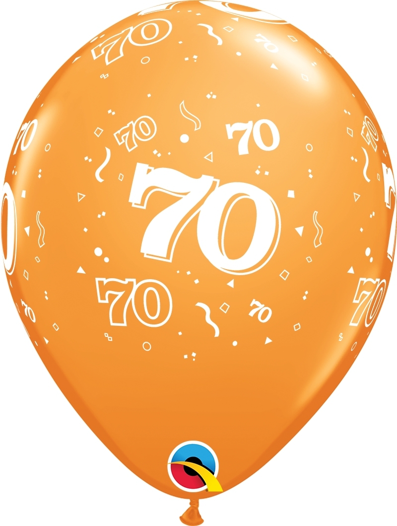 Qualatex Latexballon 70. Geburtstag verschiedene Farben Ø 30cm