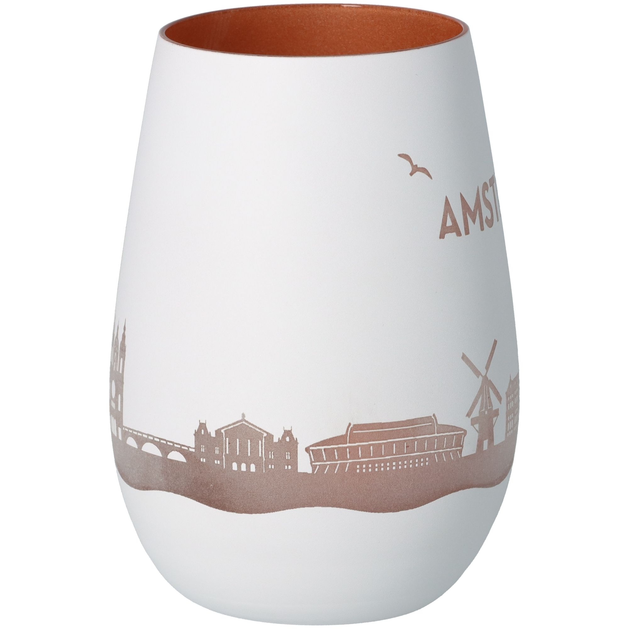 Windlicht Skyline Amsterdam Weiß/Bronze Töpferei, Krug, Vase, Porzellan, Tasse