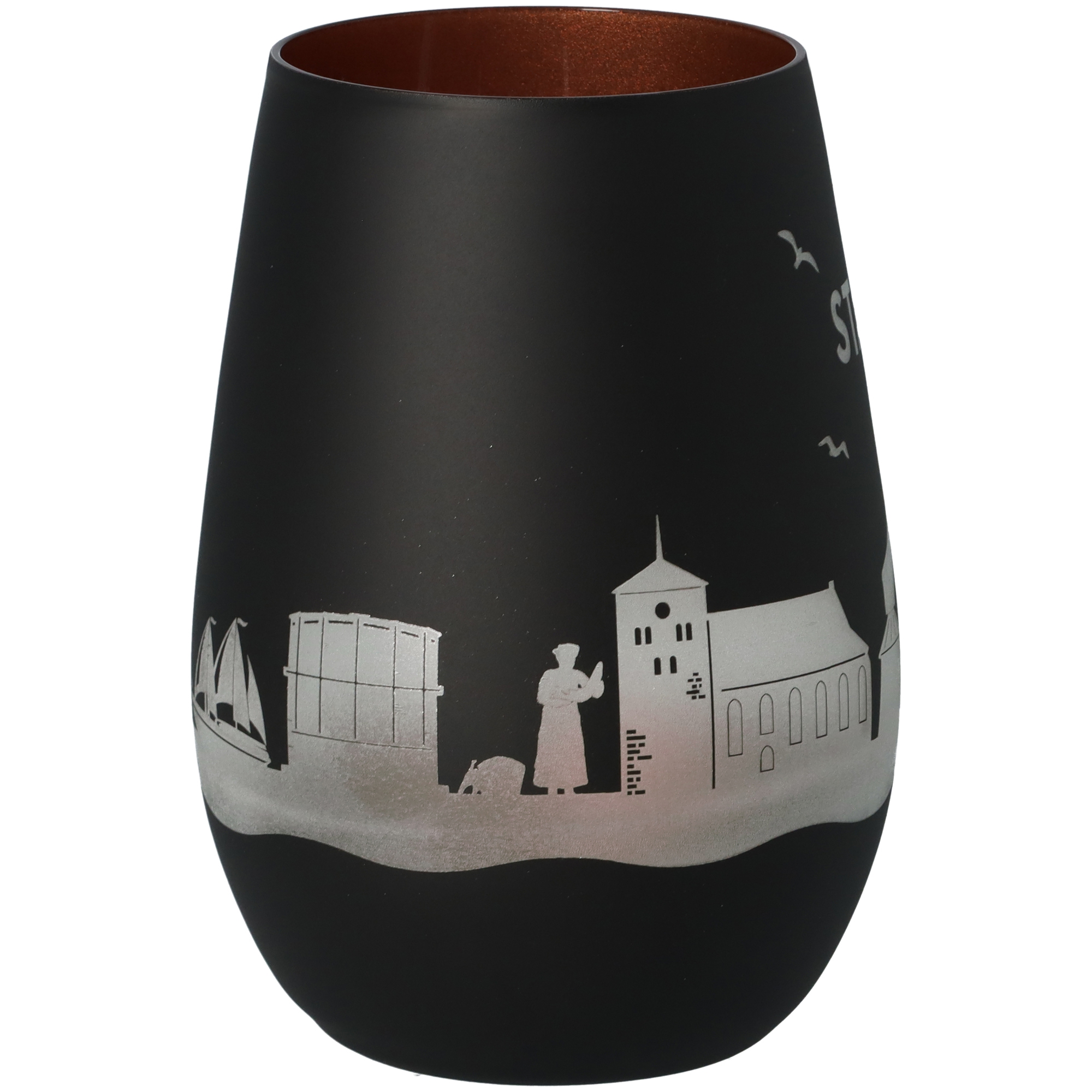 Windlicht Skyline Stade Schwarz/Bronze Töpferei, Krug, Vase, Person