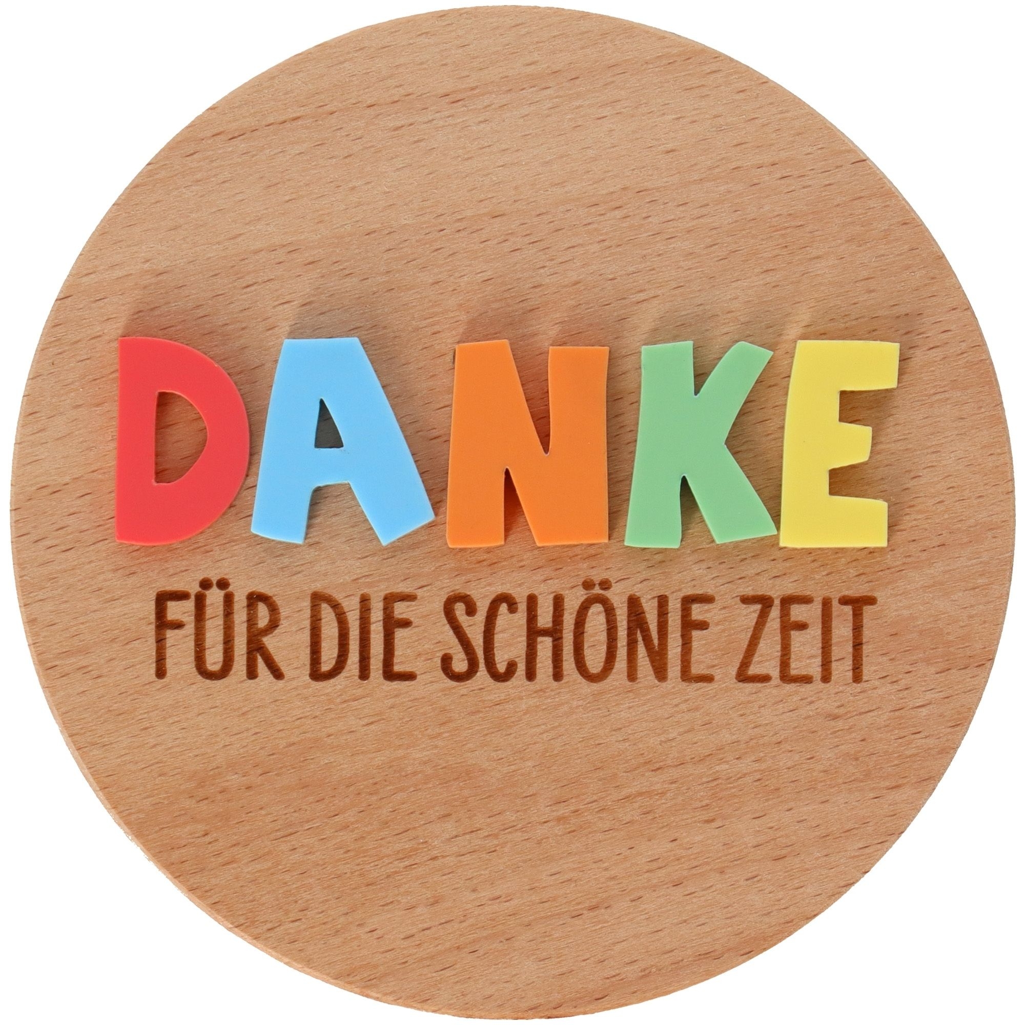 Geschenkglas "Schöne Zeit" Bunt Holz, Logo
