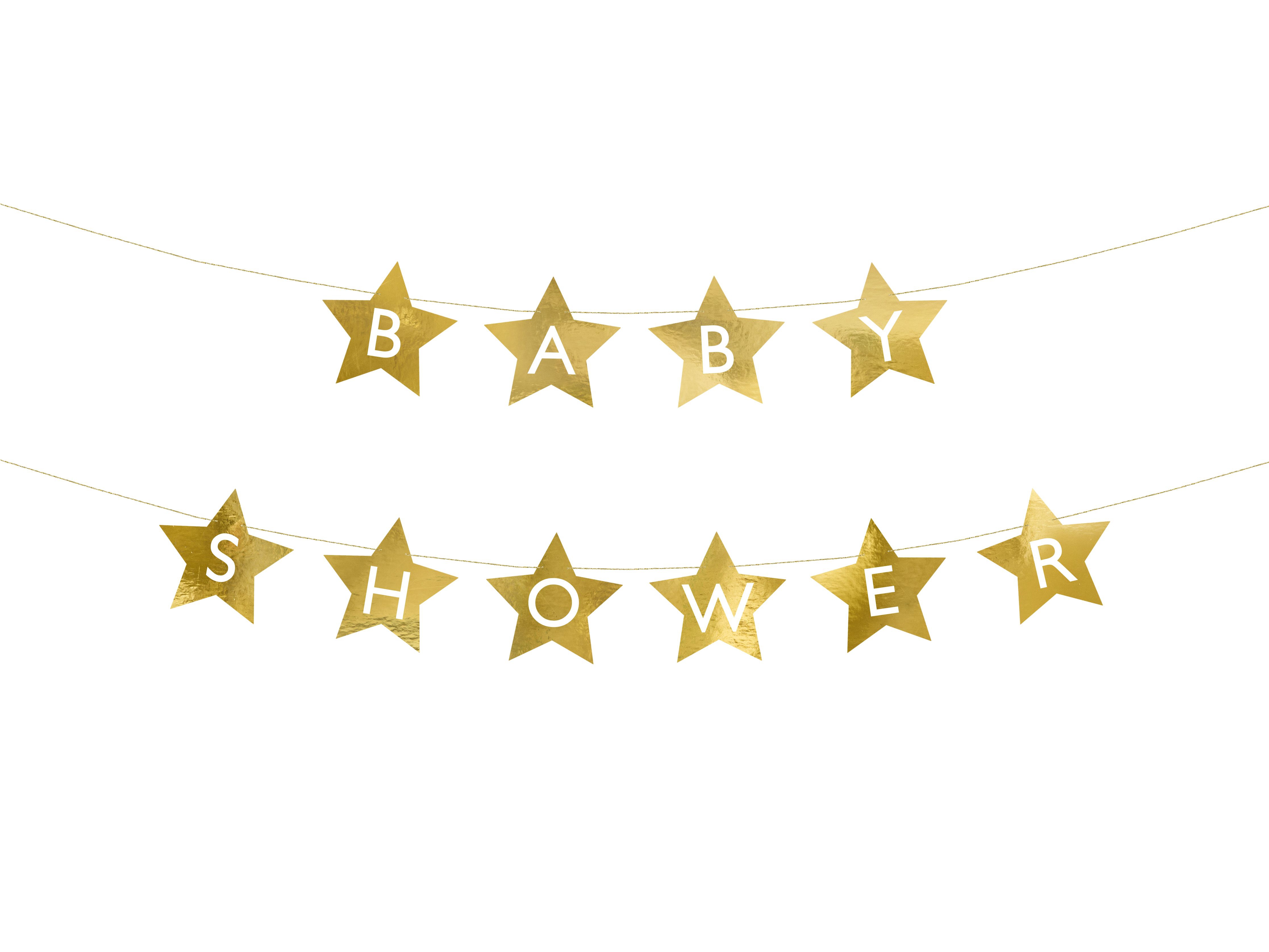 Girlande "Baby Shower" Gold Sterne