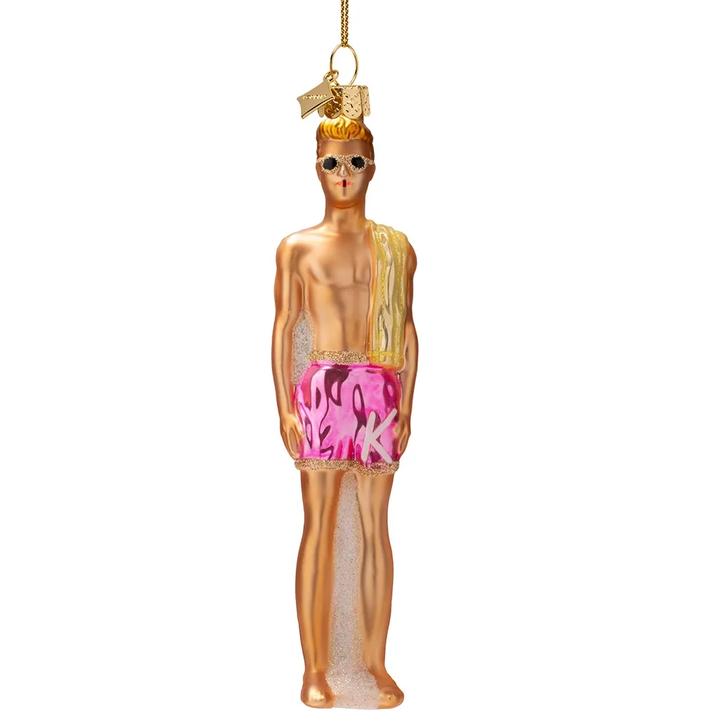 Figur, Anhänger, Gold, Sonnenbrille, pink Shorts