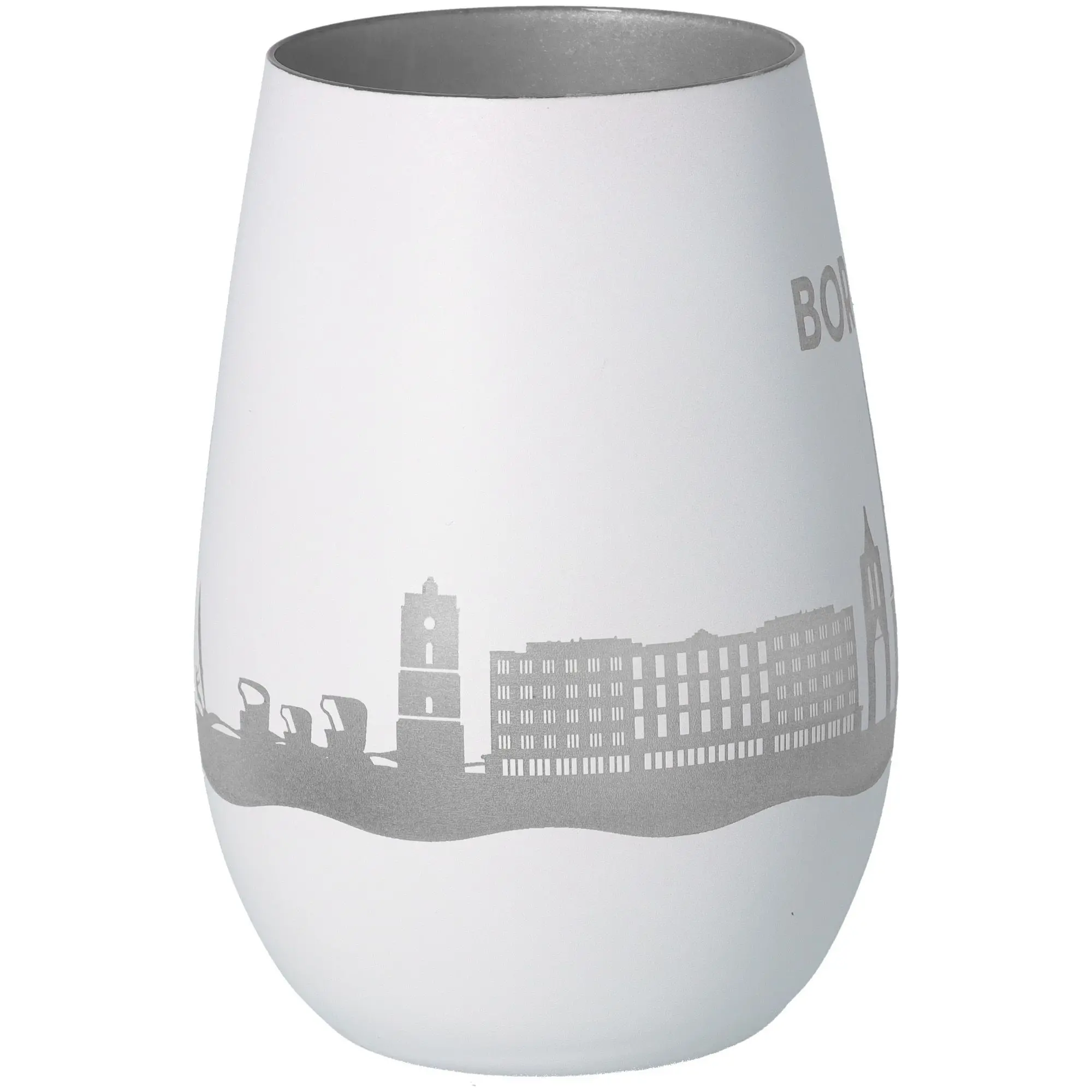 Windlicht Skyline Borkum Weiß/Silber