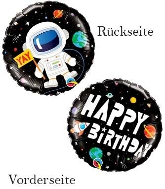 Geburtstagsballon Happy Birthday Astronaut 45cm Geburtstagsballon Happy Birthday Astronaut 45cm