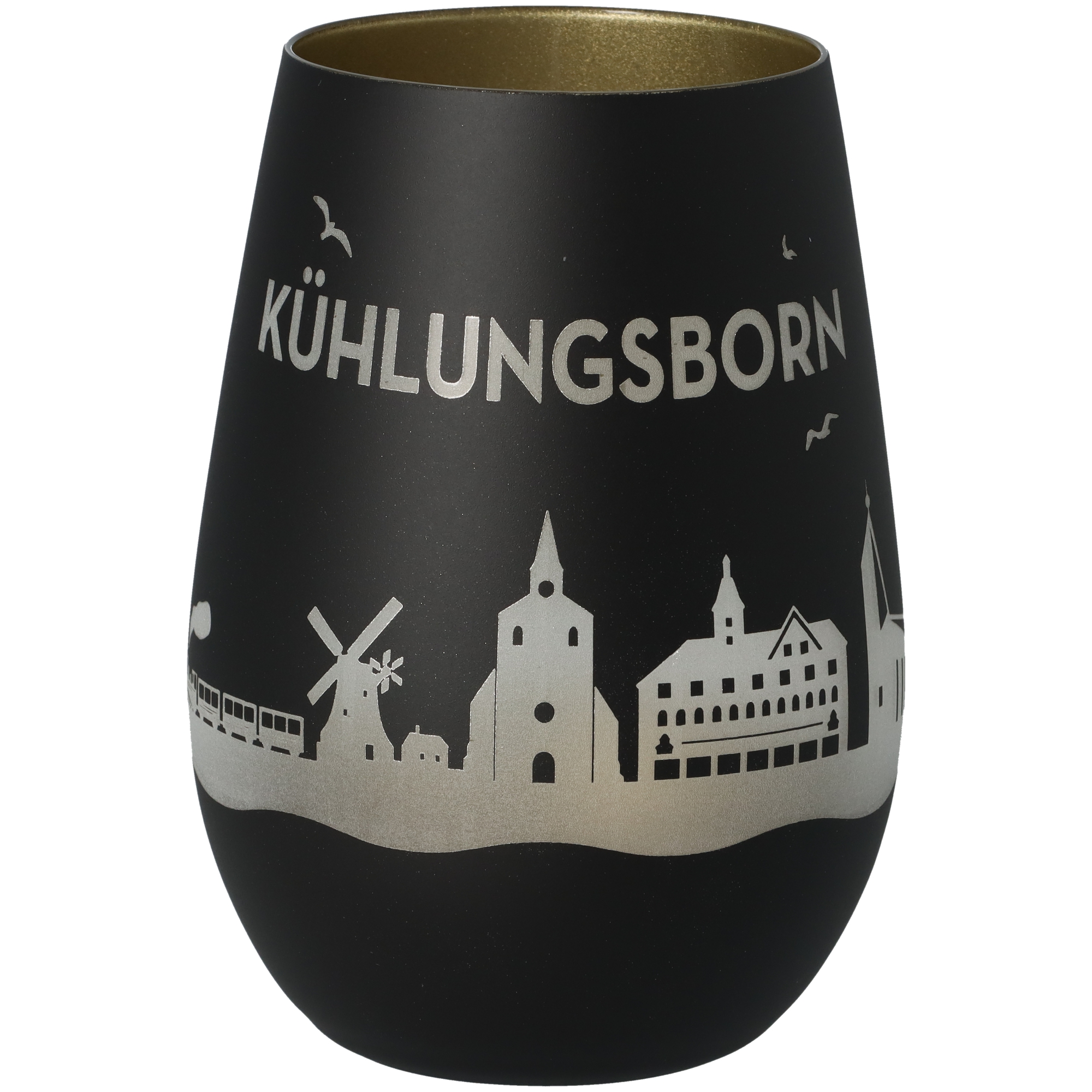 Windlicht Skyline Kühlungsborn Schwarz/Gold Windlicht Skyline Kühlungsborn Schwarz/Gold
