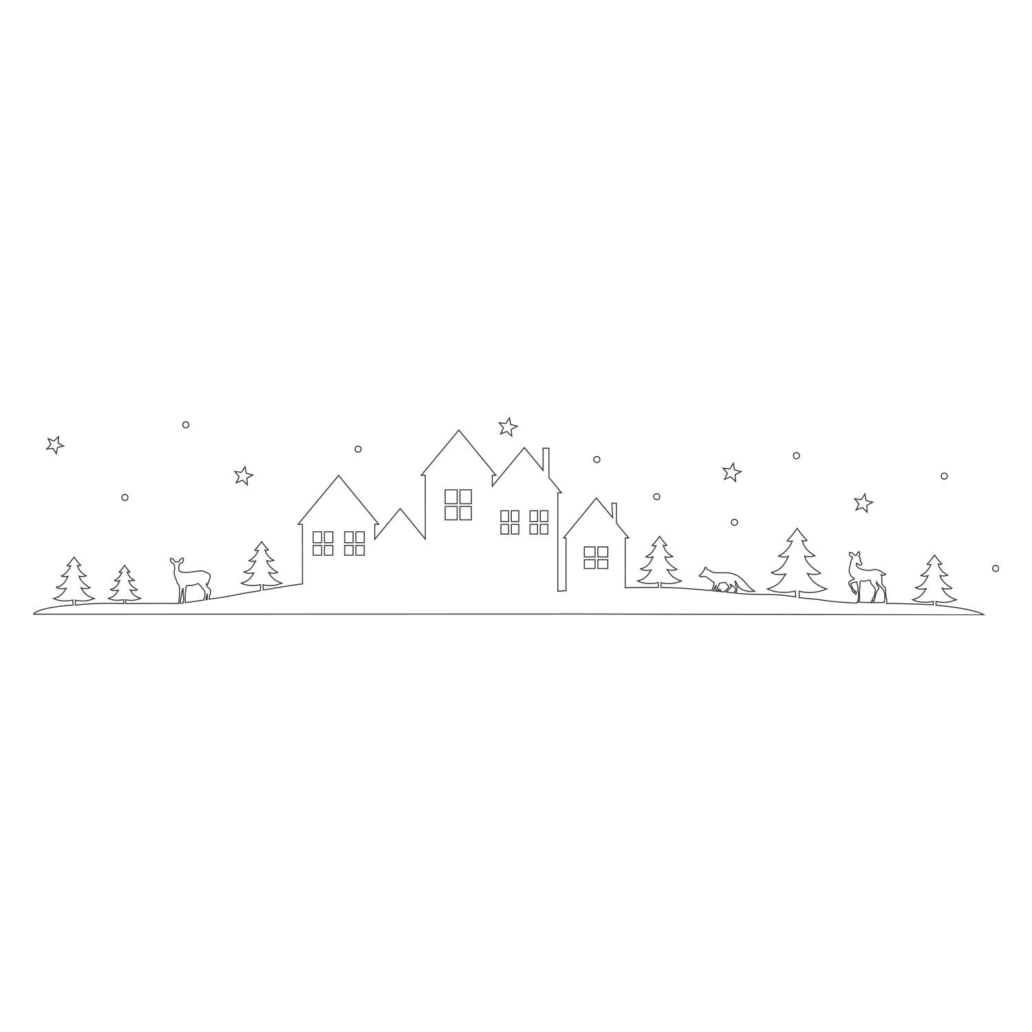 Eulenschnitt - Fenstersticker Schneelandschaft Eulenschnitt - Fenstersticker Schneelandschaft