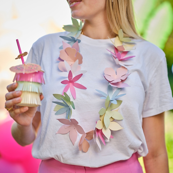 Hawaii Kette aus Papier "Tiki Tropics" Hawaii Kette aus Papier "Tiki Tropics"