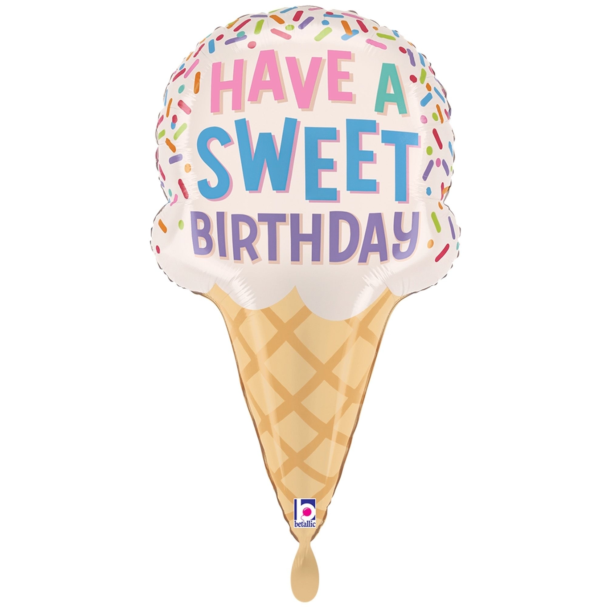 Folienballon "Eistüte" 70cm Sahne, Nachtisch, Essen, Eiscreme