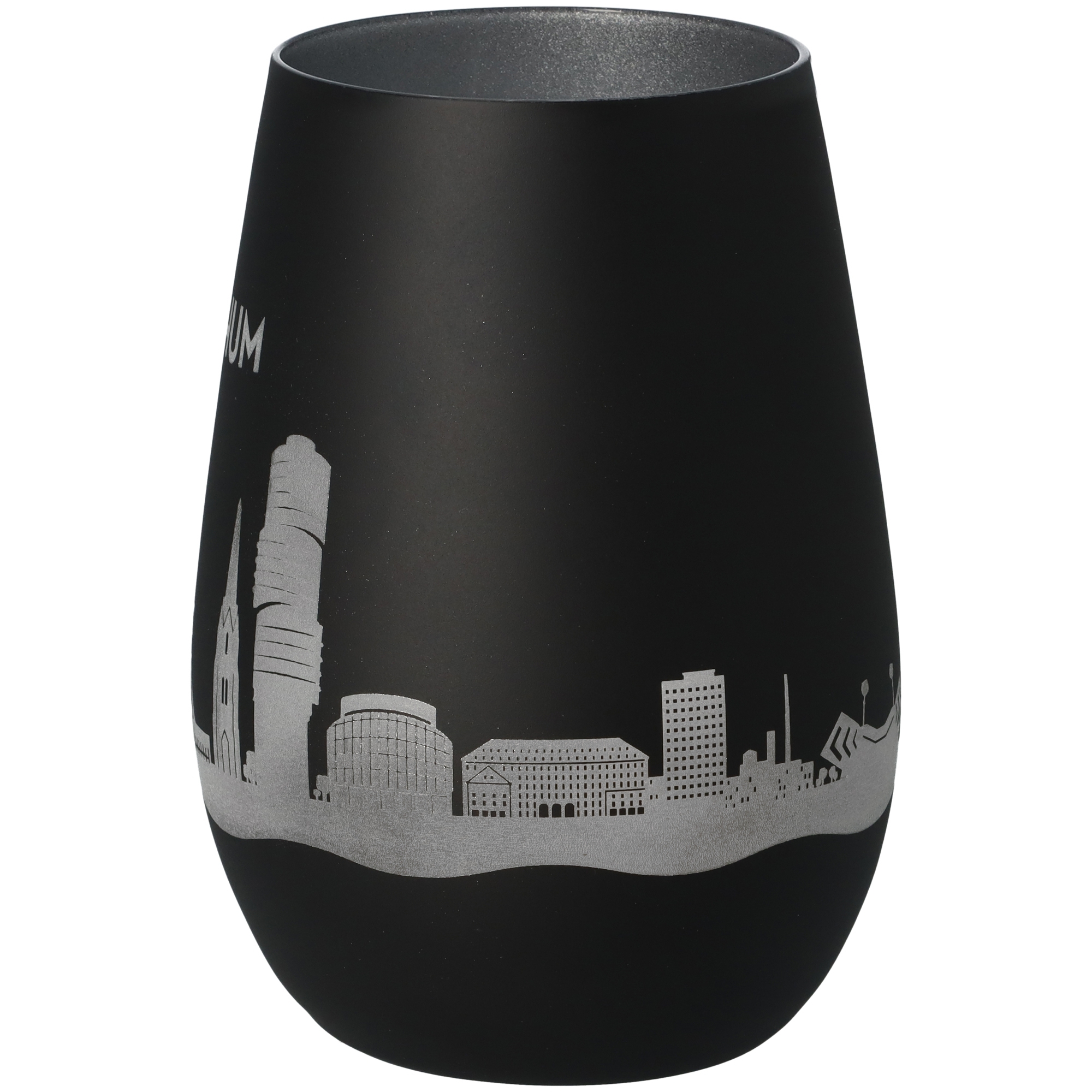 Windlicht Skyline Bochum Schwarz/Silber Krug, Töpferei, Lampe, Vase