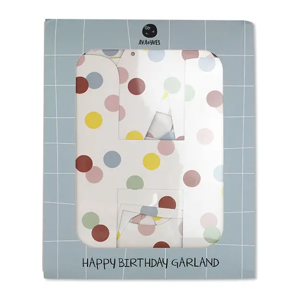Girlande "Happy Birthday", bunte Punkte