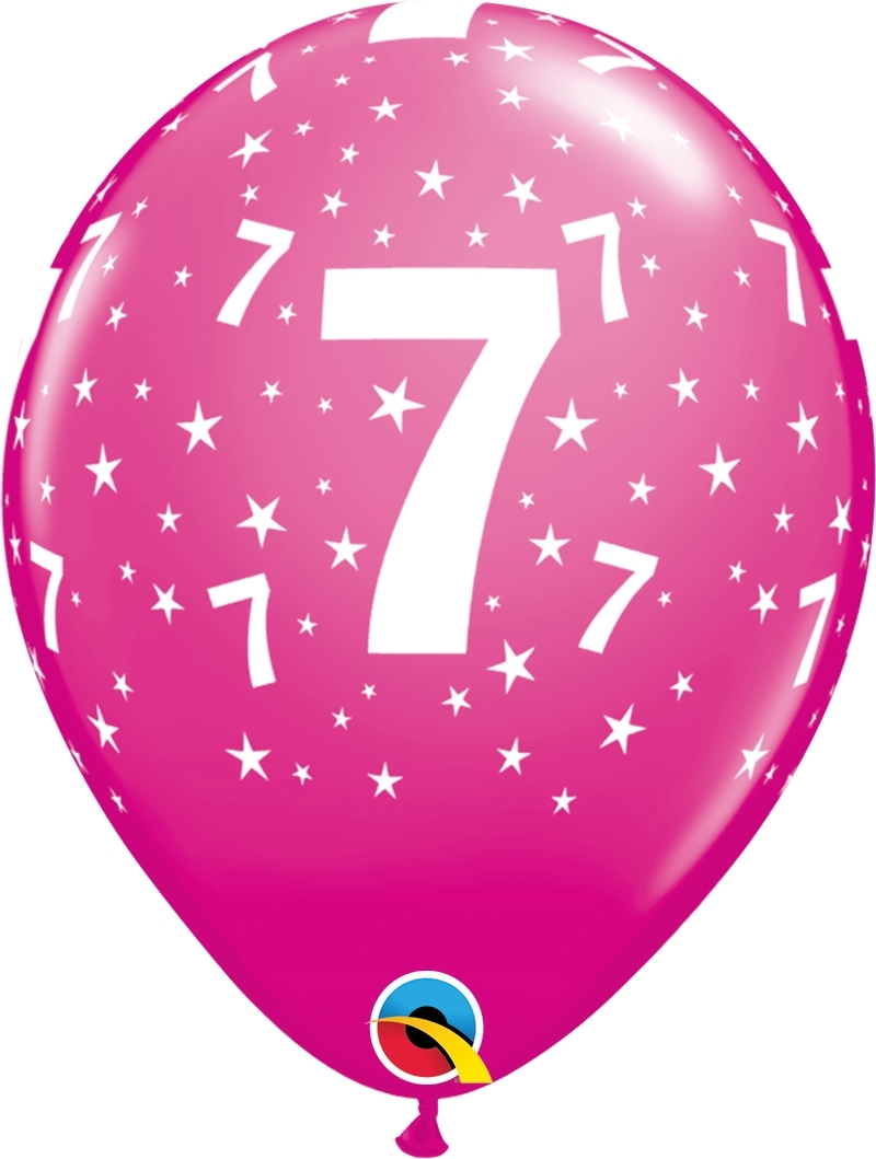Qualatex Latexballon 7. Geburtstag verschiene Farben Ø 30cm Qualatex Latexballon 7. Geburtstag verschiene Farben Ø 30cm