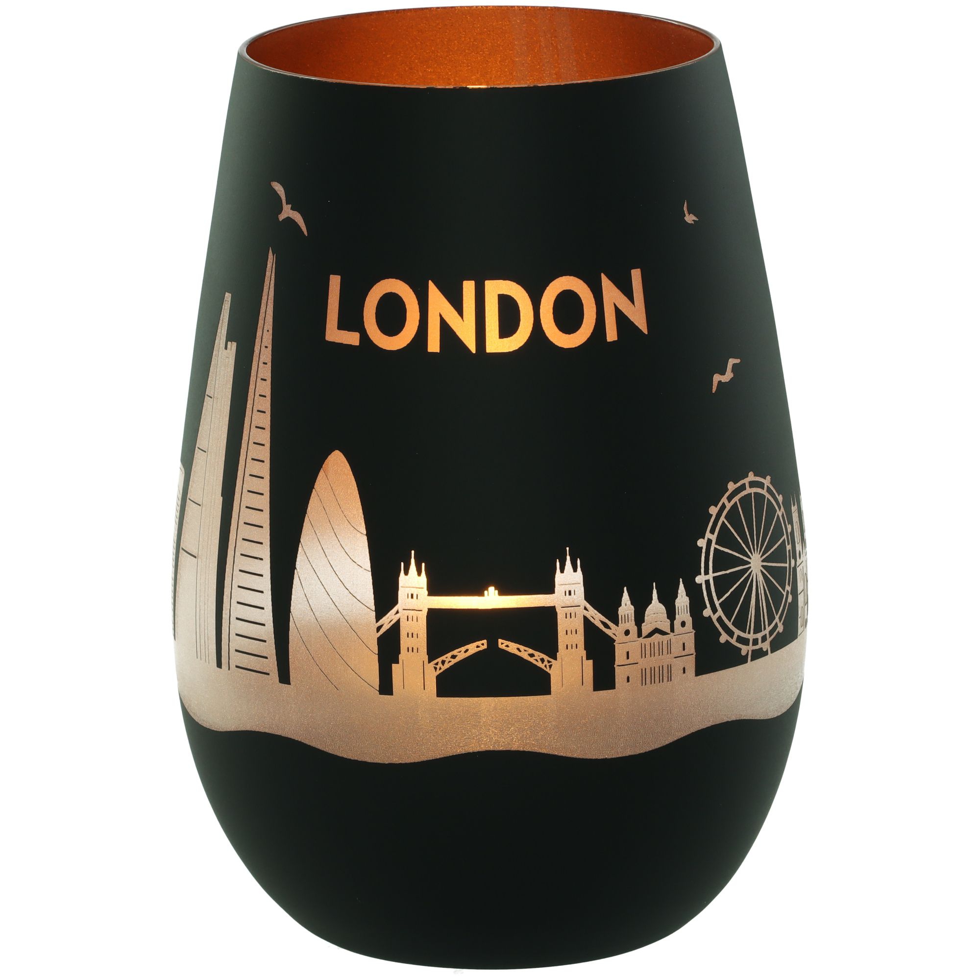 Windlicht Skyline London Schwarz/Bronze