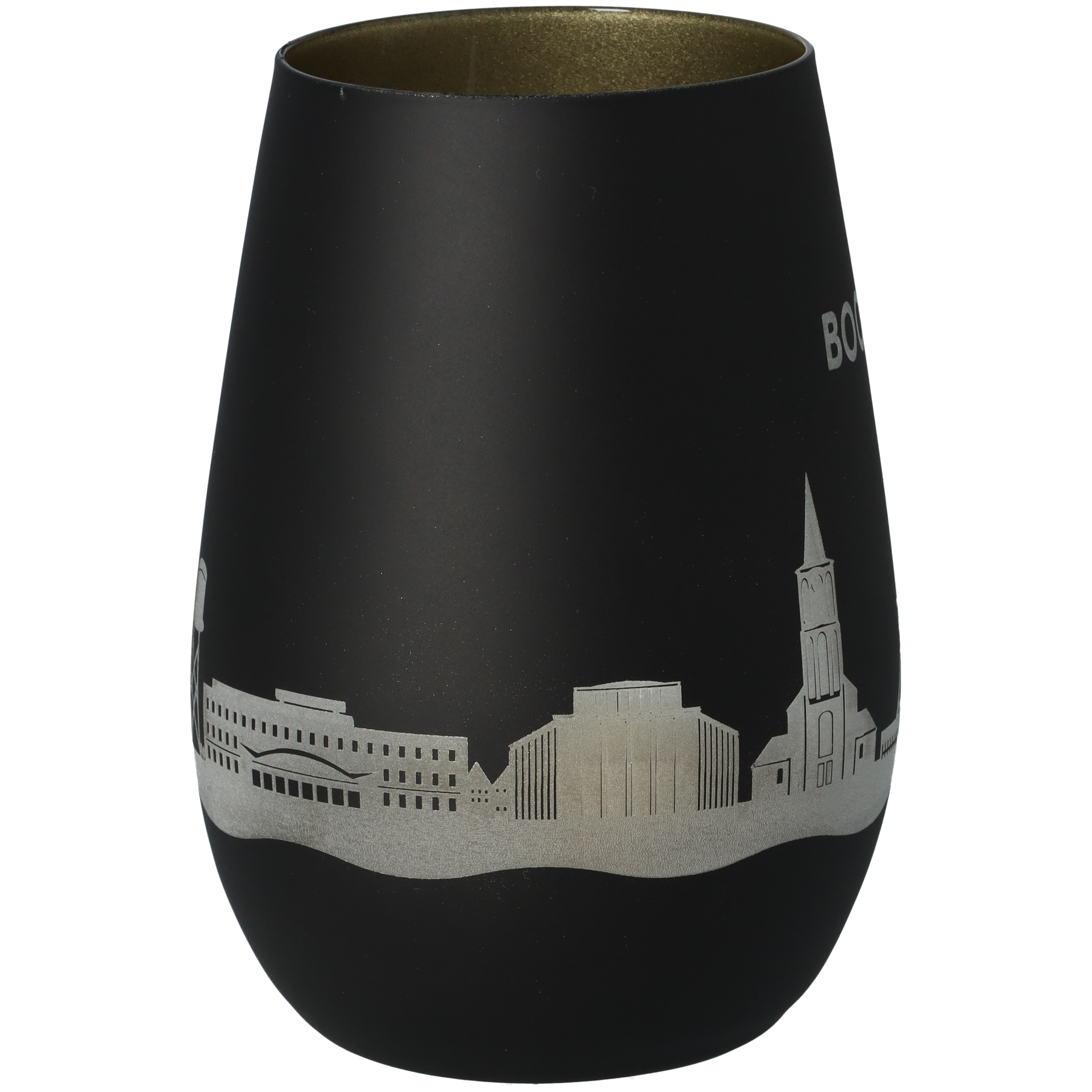 Windlicht Skyline Bochum Schwarz/Gold Töpferei, Krug, Vase, Lampe