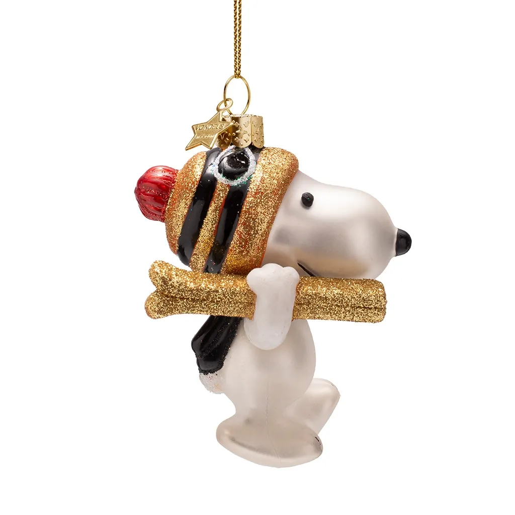 Vondels Weihnachtskugel "Snoopy mit Skiern"