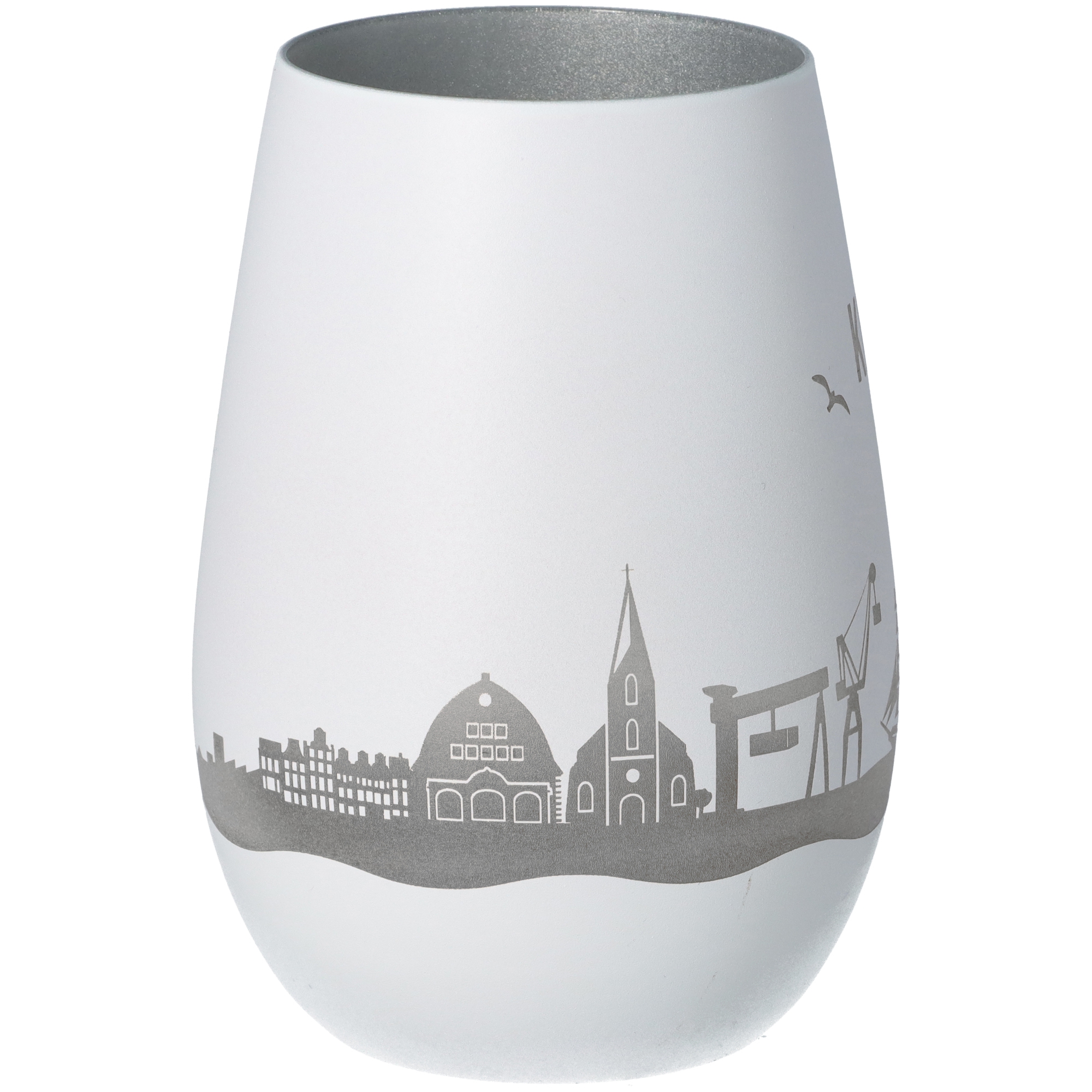 Windlicht Skyline Kiel Weiß/Silber Windlicht Skyline Kiel Weiß/Silber