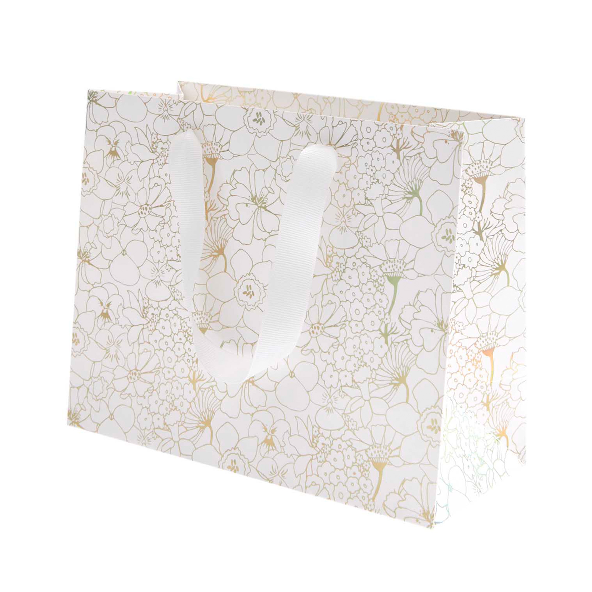 Geschenktüte Gold Blumen Tasche, Einkaufstasche