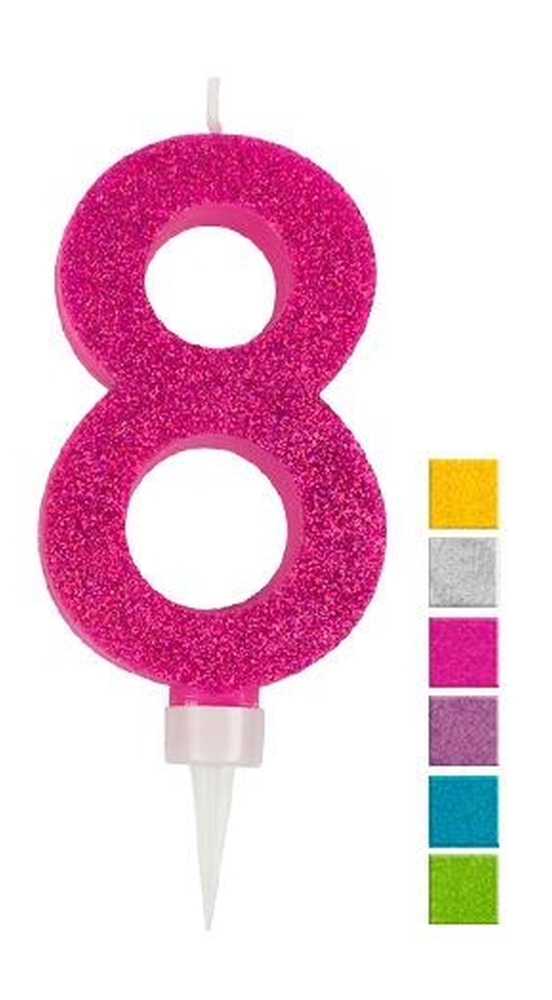 Geburtstagskerze Glitzer Zahl 8 Geburtstagskerze Glitzer Zahl 8