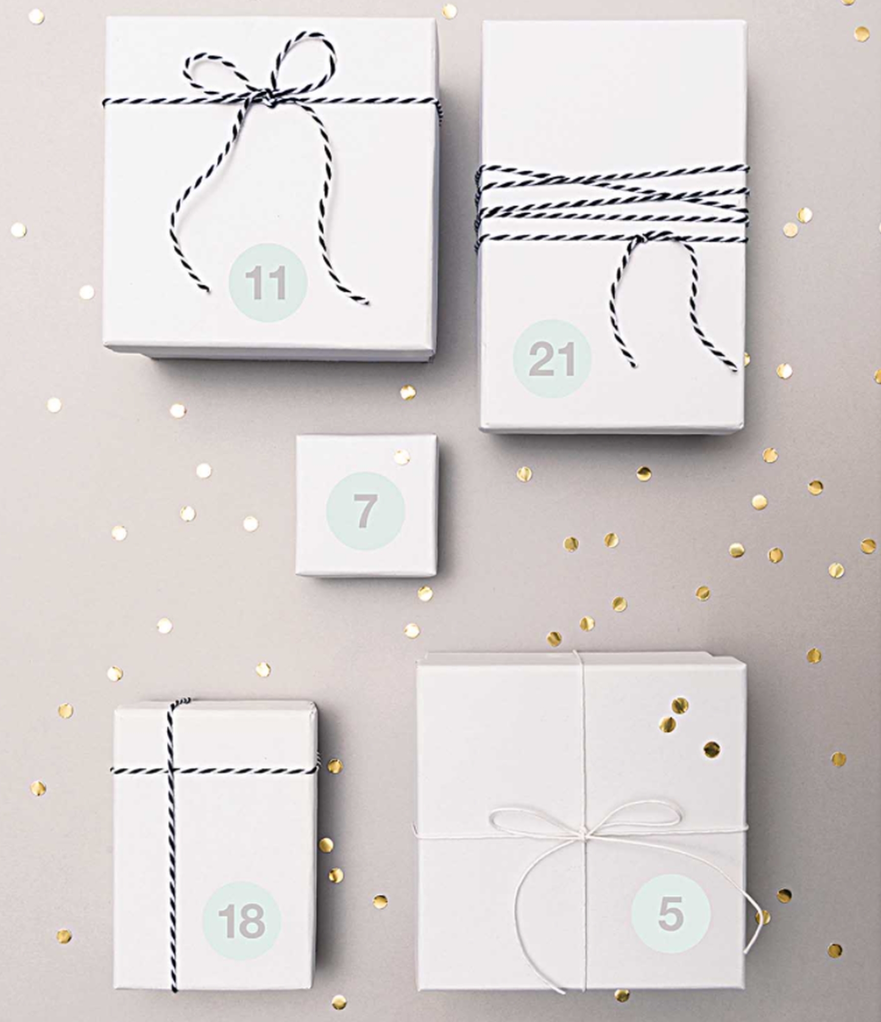 Adventskalender Sticker - Weiß / Silber Adventskalender Sticker - Weiß / Silber