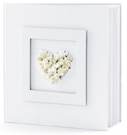 Gästebuch mit weißem Rosenherz Gästebuch mit weißem Rosenherz