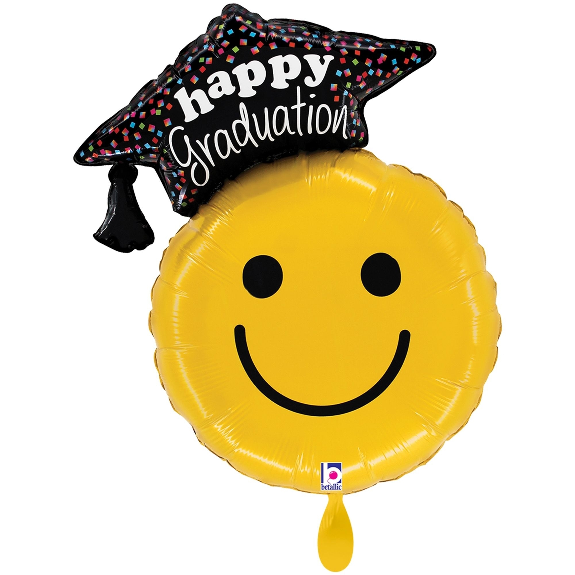 Folienballon "Smiley Graduation" 90 cm Leute, Person, Luftballon, Kleidung, Hut