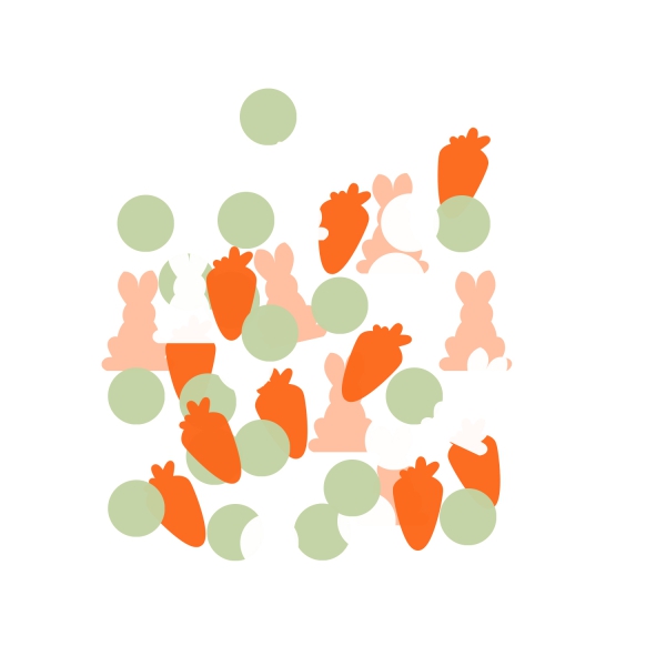 Konfetti "Osterhasen und Möhren", 14 g Konfetti "Osterhasen und Möhren", 14 g