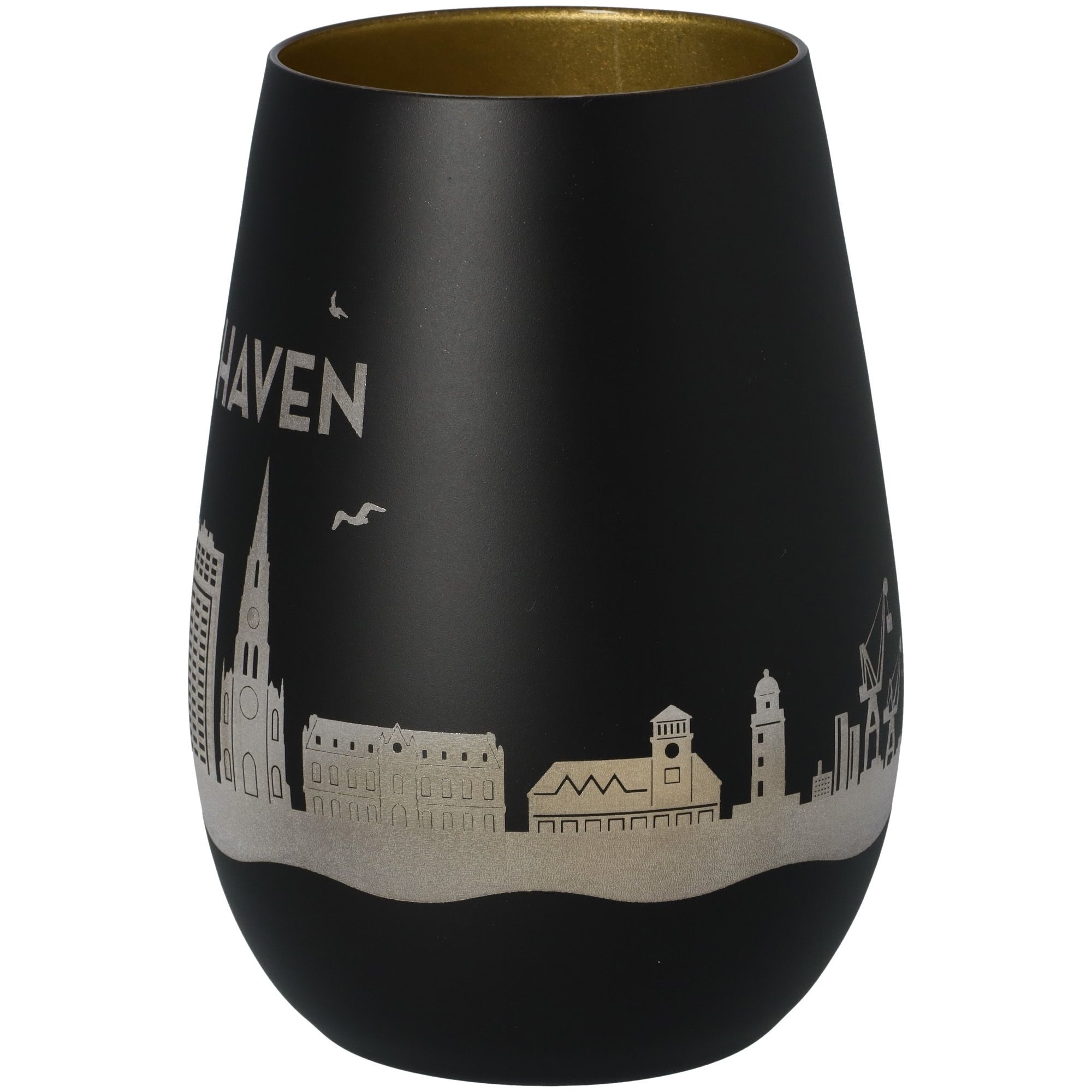 Windlicht Skyline Bremerhaven Schwarz/Gold Windlicht Skyline Bremerhaven Schwarz/Gold