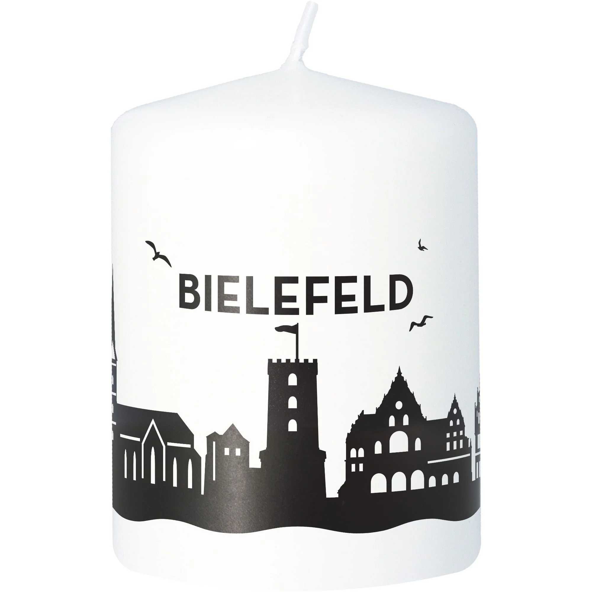 Kunstkerze, Szenen-Kerze, Stadt Silhouette, Duftkerze, Weiße Kerze