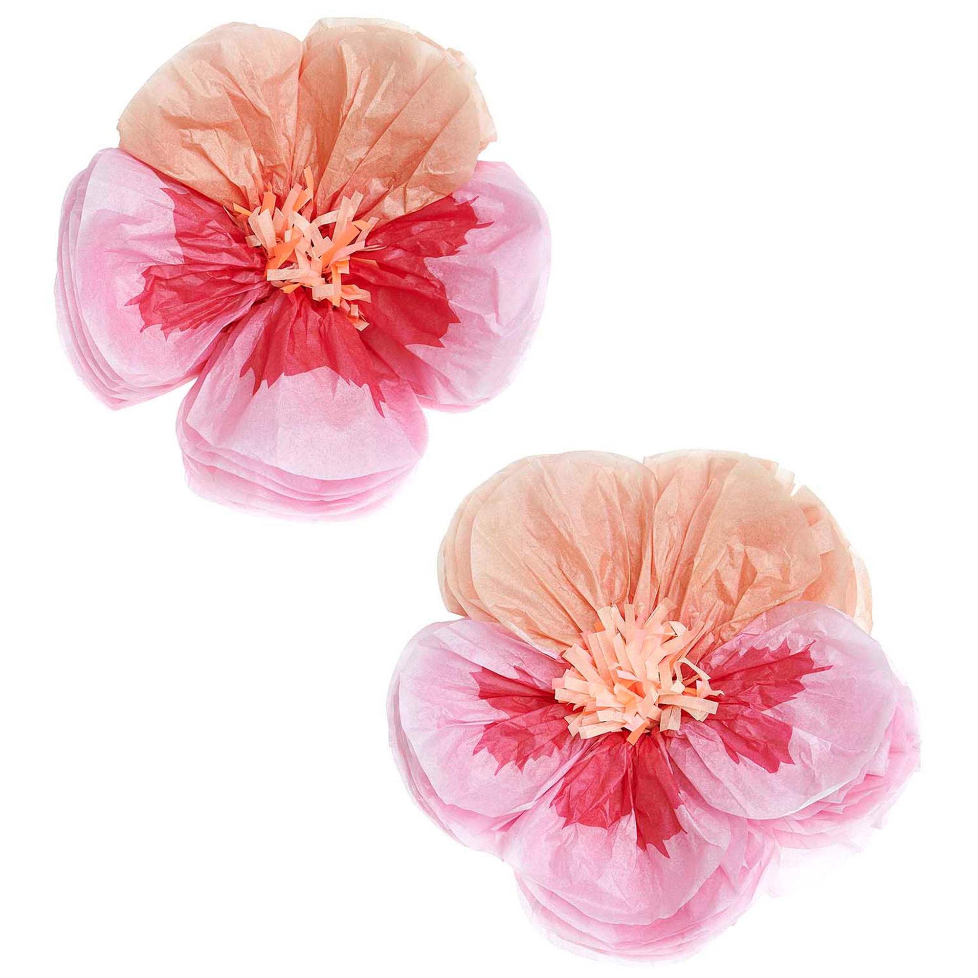 2 Blumen aus Seidenpapier, Stiefmütterchen Pink 2 Blumen aus Seidenpapier, Stiefmütterchen Pink