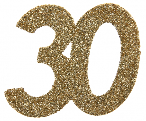Glitzerkonfetti "30", Gold, 6 Teile