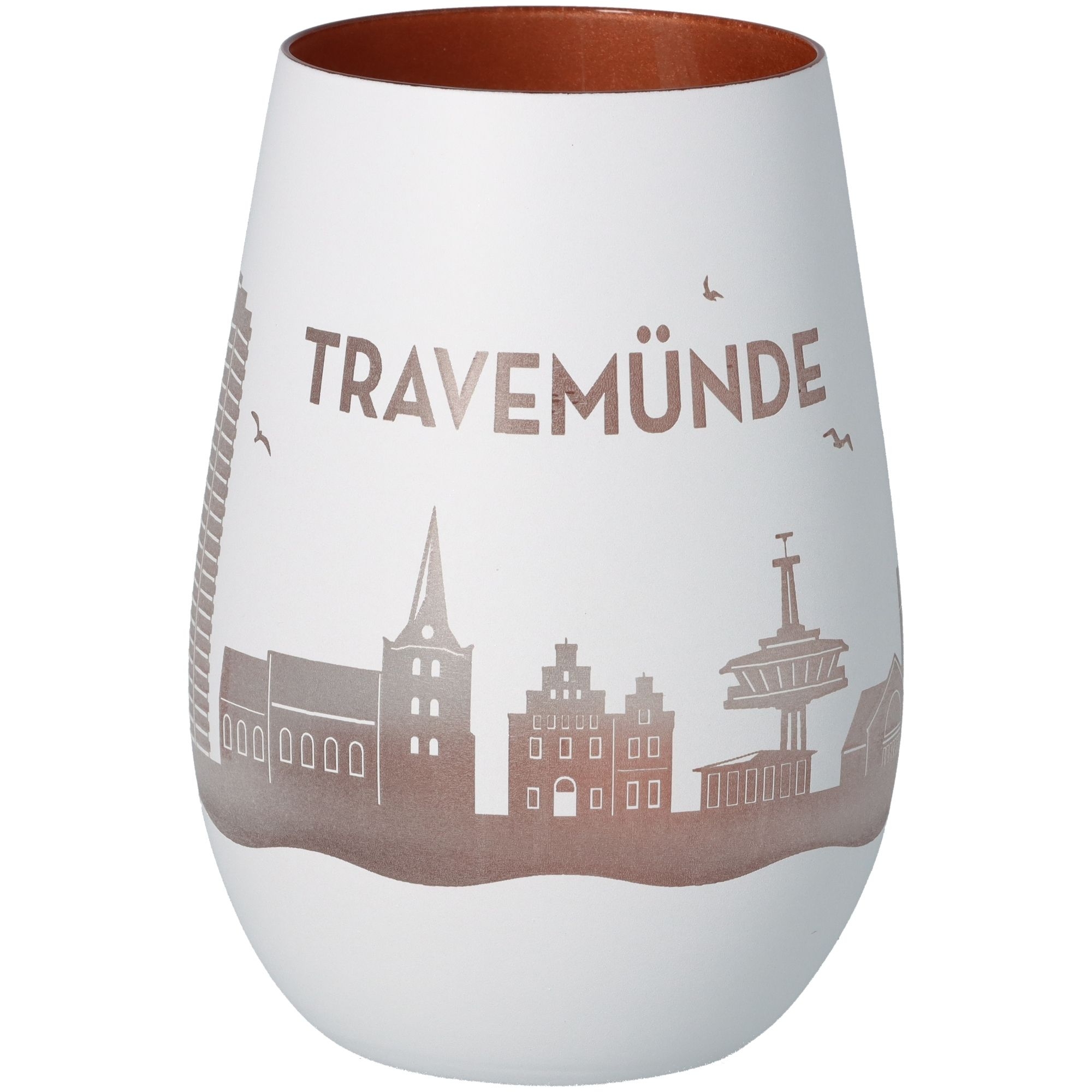 Windlicht Skyline Travemünde Weiß/Bronze Windlicht Skyline Travemünde Weiß/Bronze