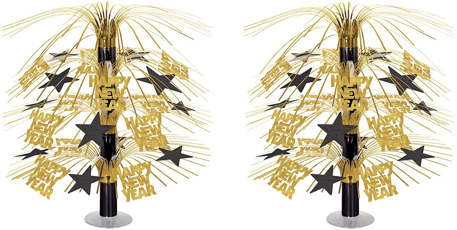 Tischdekoration "Happy New Year", Gold/Schwarz Tischdekoration "Happy New Year", Gold/Schwarz