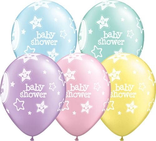Qualatex Latexballon Baby Shower "Mond & Sterne" verschiedene Farben Ø 30cm