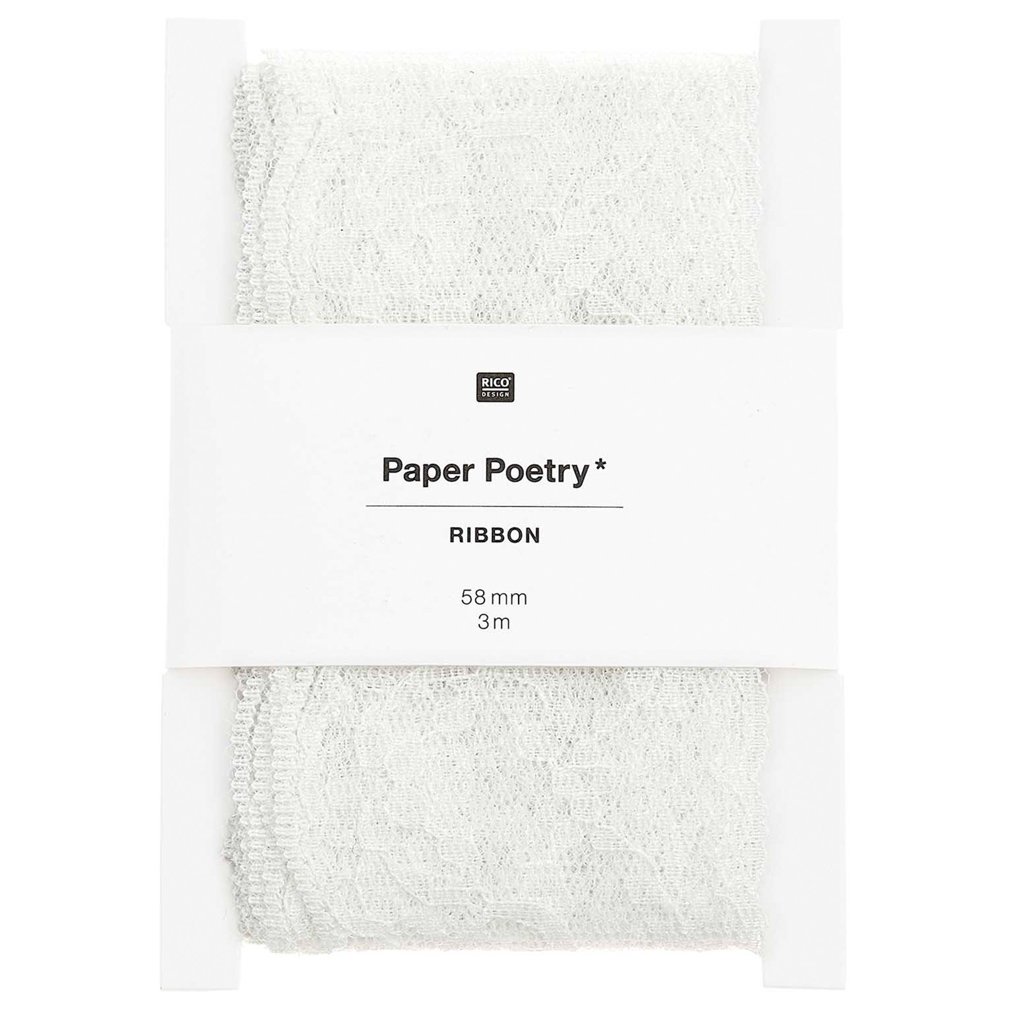 Spitzenband Blümchen, Weiß 58mm / 3m Spitzenband Blümchen, Weiß 58mm / 3m