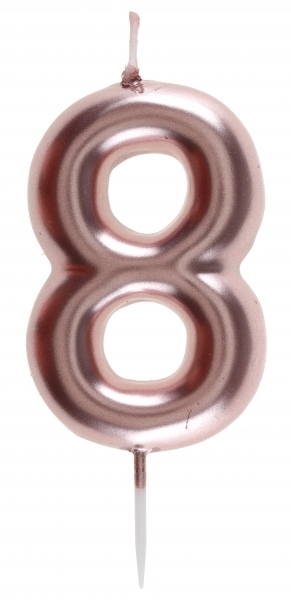 Zahlenkerze "8", Roségold