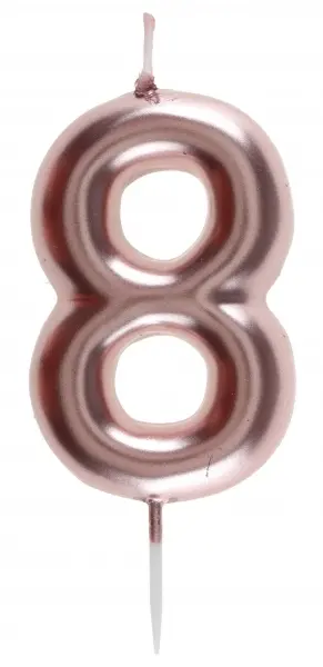 Zahlenkerze "8", Roségold