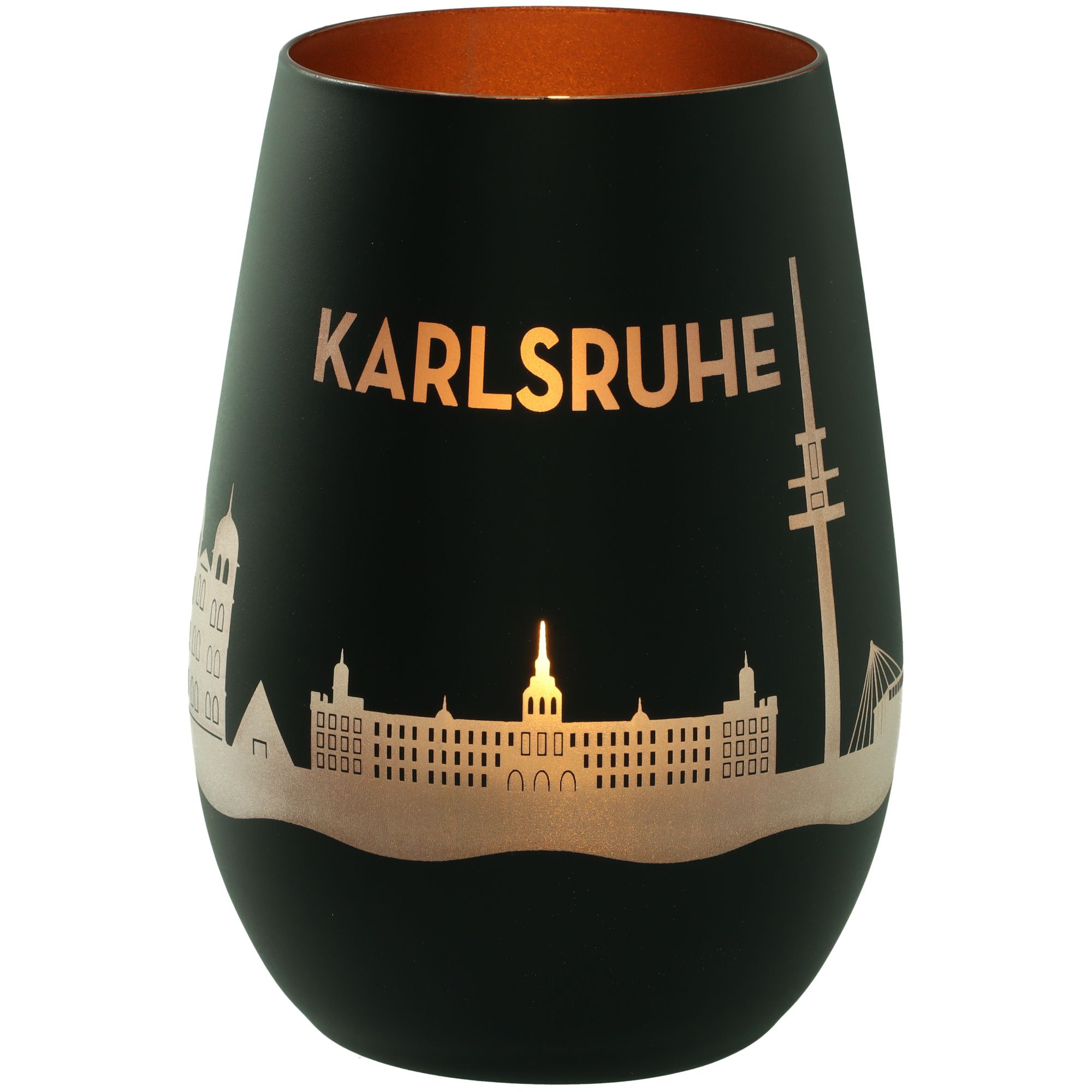 Windlicht Skyline Karlsruhe Schwarz/Bronze Windlicht Skyline Karlsruhe Schwarz/Bronze