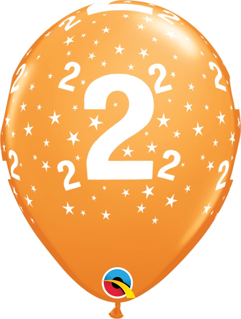Qualatex Latexballon 2. Geburtstag verschiedene Farben Ø 30cm