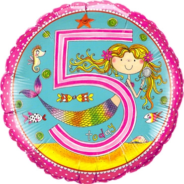 Folienballon Meerjungfrau "5" 45cm Folienballon Meerjungfrau "5" 45cm
