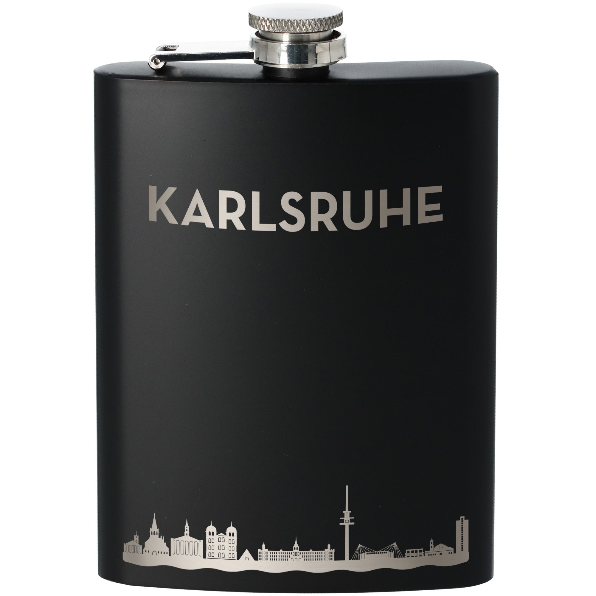 Flachmann Skyline Karlsruhe Schwarz 225ml Flachmann Skyline Karlsruhe Schwarz 225ml
