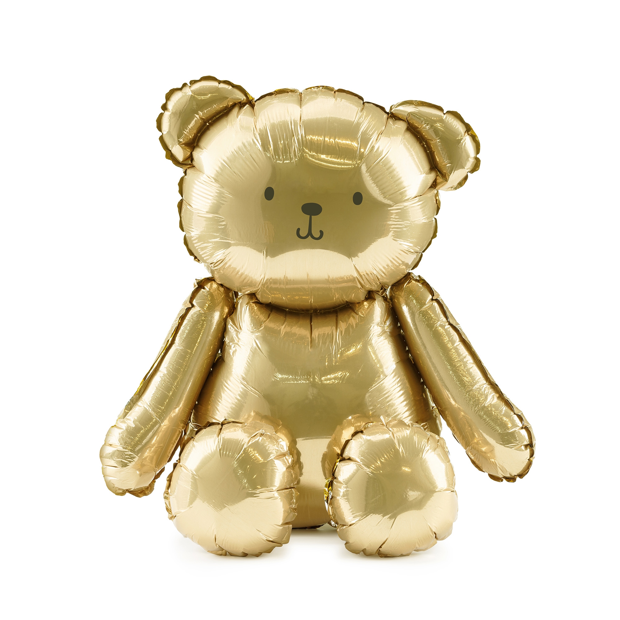 Folienballon "Teddybär" Gold zur Luftbefüllung, 38 x 42 cm Spielzeug, Teddybär