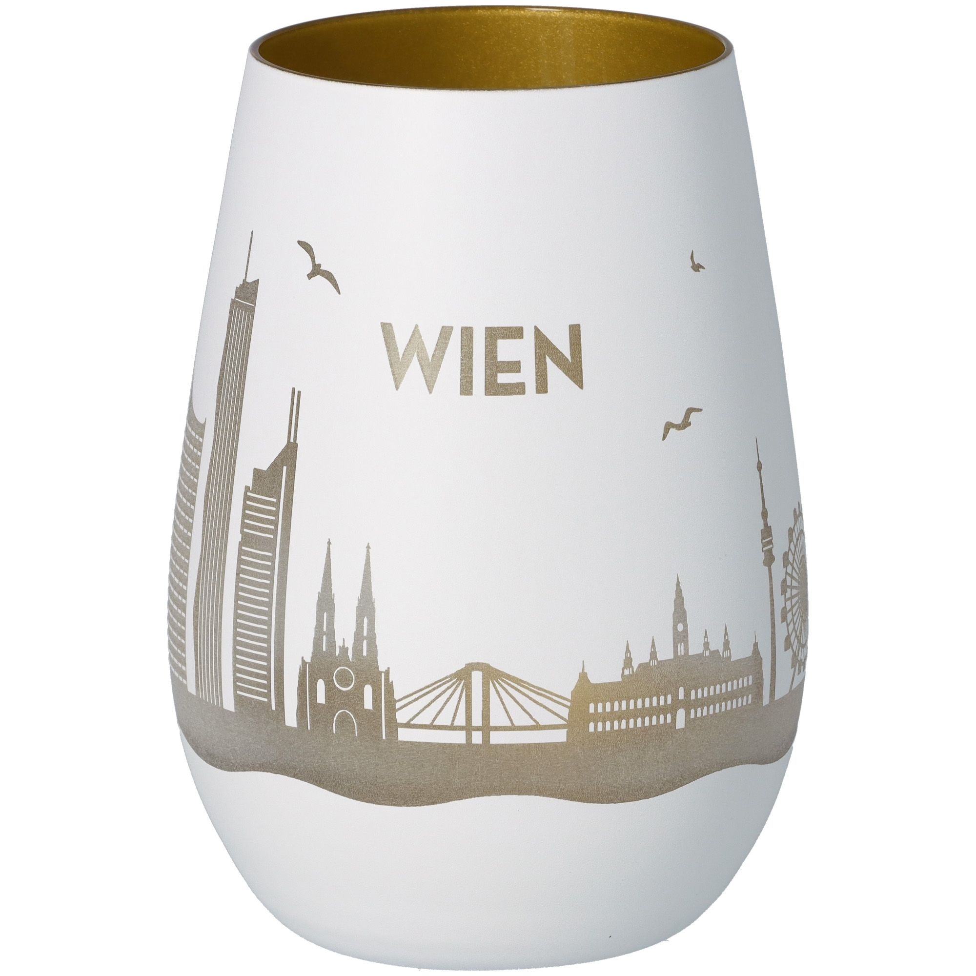 Windlicht Skyline Wien Weiß/Gold Windlicht Skyline Wien Weiß/Gold