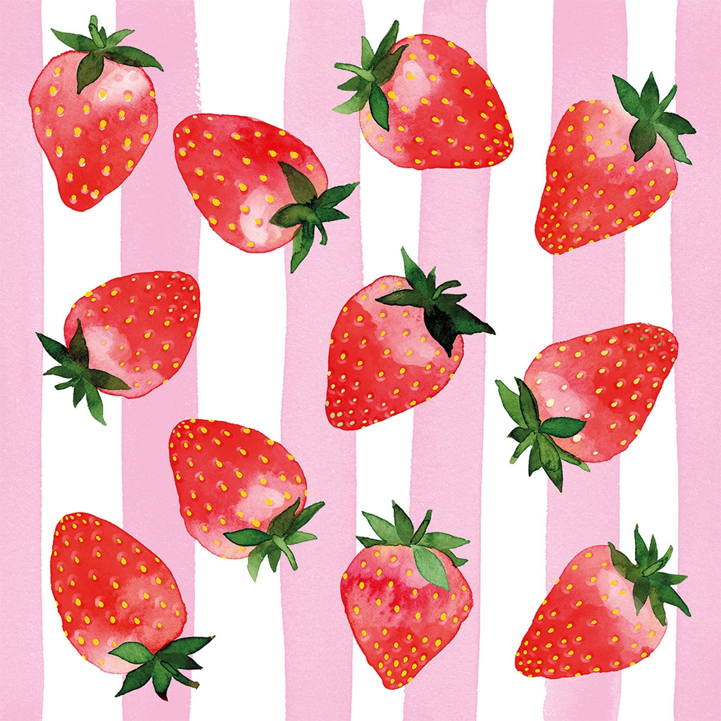 20 Servietten "Erdbeeren"